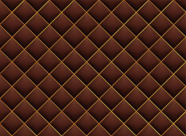 Çikolata kahverengi ve altın renkli kusursuz geometrik desen. Geometrik eşkenar dörtgen mozaik duvar kağıdı, altın dikişli malzeme. Geçmişi. Illustrator içerisinde Oluşturuldu.