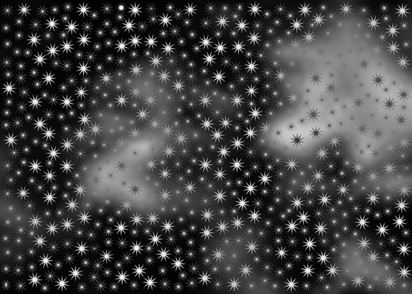Siyah Beyaz Yıldızların Soyut Arkaplanı Siyah Arka Planda Gümüş Noel — Stok fotoğraf