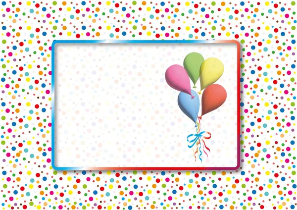 Bukiet Balonów Gratulacyjnych Ramce Imprezę Balony Powietrzne Pustej Ramce Kropkowanym — Wektor stockowy