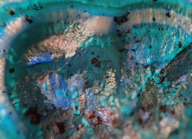 Mavi akik detayından soyutlama. Resimli, yarı değerli, renkli, soyut desenli arka plan kağıdı, arka plan..