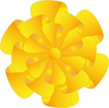 Vektör nesnesi Altın Yay Festivali. Kağıttan bir kurdele, çiçek desenli bir figür..