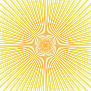 Sarı güneş ışınları. Güneş ışınları arka planda patladı.