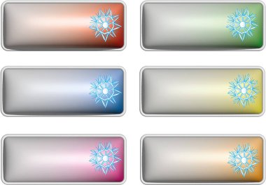 Parlak Noel afişlerinin vektör seti. Web sitesi, ev etiketi, isim etiketi tasarımı için renkli etiket koleksiyonu. İzole edilmiş, basılabilir.