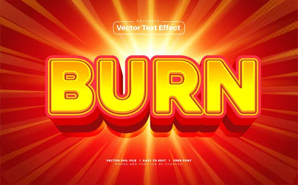 Hot Burn Wektor Efekt Tekstowy — Wektor stockowy