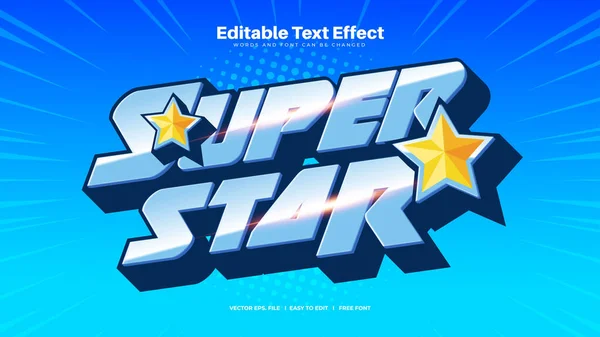 Super Star Bold Text Effect — Stock Vector
