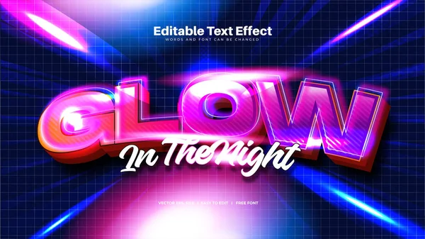 Glow Light Text Effect — Stock Vector