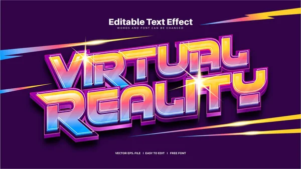 Efecto Texto Realidad Virtual — Vector de stock