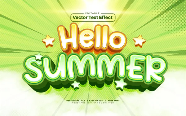 Hello Summer Vecteur Effet Texte — Image vectorielle