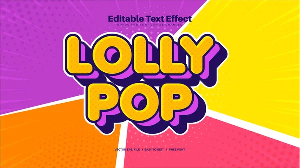 Lolly Pop Text Effect — Stock Vector