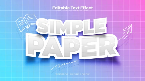 Efecto Texto Papel Simple — Vector de stock