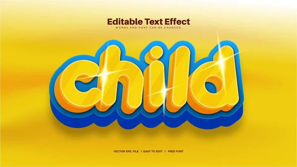Effet Texte Jaune Enfant — Image vectorielle
