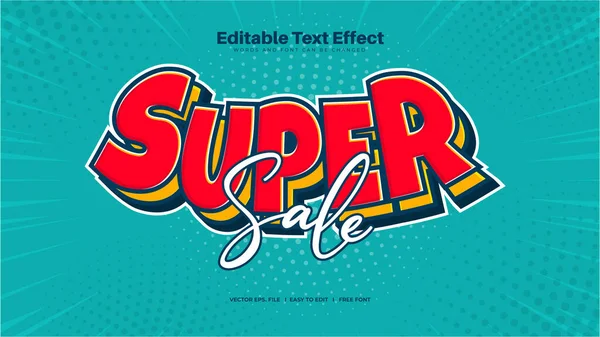 Super Sale Cartoon Text Effect — Stock Vector