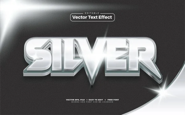 Bold Zilveren Vector Tekst Effect — Stockvector