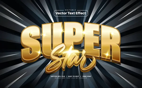 Efecto Texto Vectorial Gold Super Star — Archivo Imágenes Vectoriales