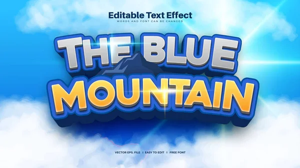 Efek Teks Blue Mountain - Stok Vektor