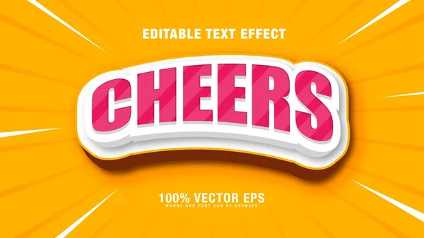 Cheers Vector Efecto Texto — Vector de stock