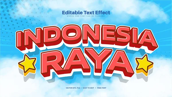 Indonesië Raya Text Effect — Stockvector