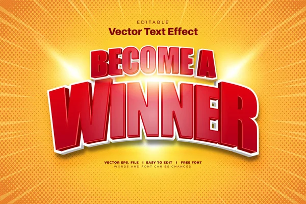 Современный Эффект Winner Text — стоковый вектор