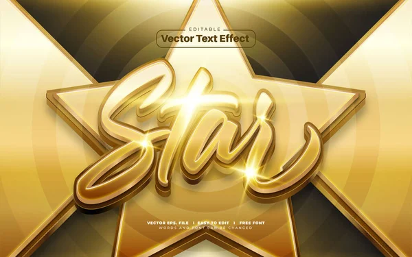 Vektorový Textový Efekt Zlaté Hvězdy — Stockový vektor