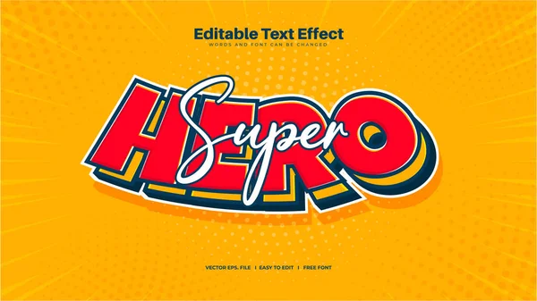 Efecto Texto Dibujos Animados Super Héroe — Archivo Imágenes Vectoriales
