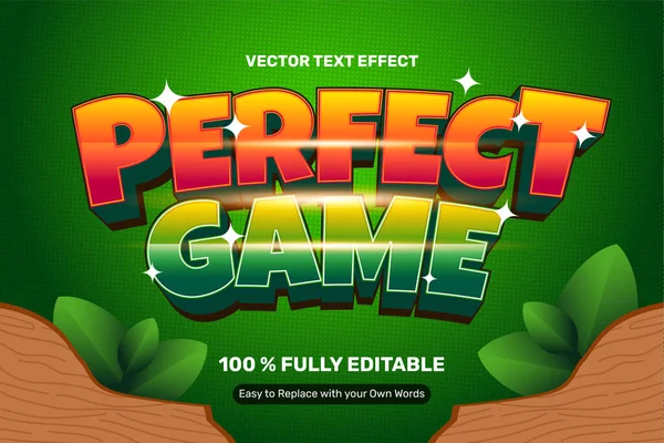 Perfect Spel Avontuur Spel Tekst Effect — Stockvector