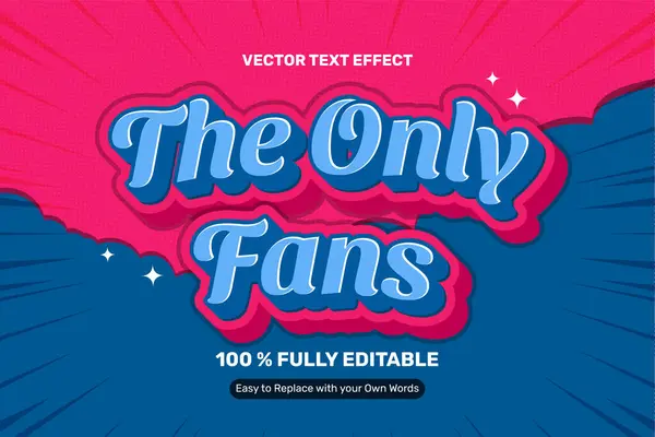Only Fans Blue Pink Text Effect — Stock Vector