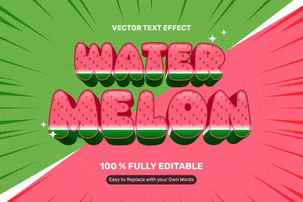 Wassermelonen Text Effekt Stockillustration