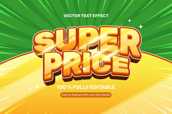 Yellow Super Price Text Effekt Vektorgrafiken