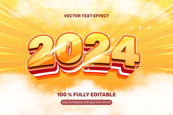 Nowy Rok 2024 Efekt Tekstowy Ilustracje Stockowe bez tantiem