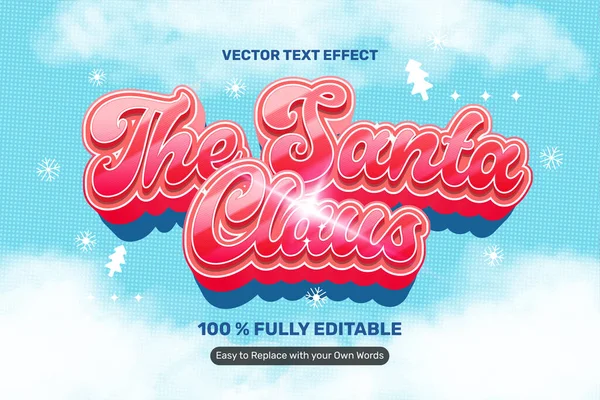 Red Santa Claus Text Effect Royalty Free Stock Vectors