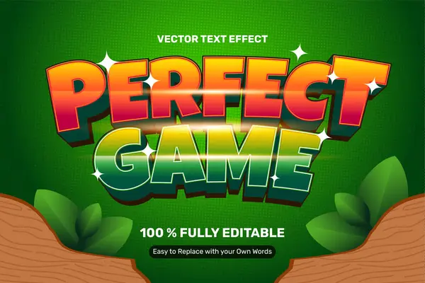 Perfect Game Adventure Game Text Effect Stock Vector