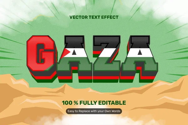 Efek Teks Gaza Tebal Grafik Vektor