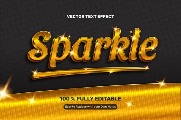 Golden Sparkle Text Effect Stock Illustration