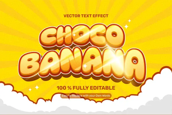 Żółty Choco Banan Tekst Efekt Ilustracje Stockowe bez tantiem