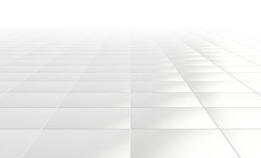 Temiz beyaz karo zemin 3d render perspektif
