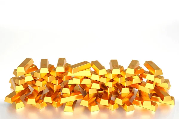 Rendering Zlatý Ingot Nebo Zásobník Zlatých Cihel Obchodní Bankovnictví Finanční — Stock fotografie
