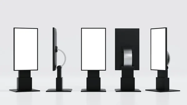Blank Mock Vertical Billboard Lcd Screen Floor Stand Advertising Concept — Fotografia de Stock