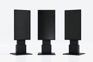 Boş reklam panosu ya da LCD ekran tabanı, reklam konsepti, 3D görüntüleme.