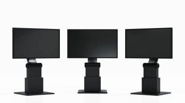 Boş reklam panosu ya da LCD ekran tabanı, reklam konsepti, 3D görüntüleme.