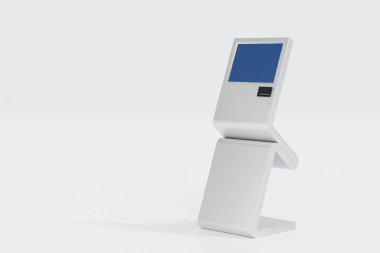 Boş dijital ekran panosu durak ışık kutusu, tabela monitörü medya reklam aracı, reklam ürünü şablonu, 3D görüntüleme.