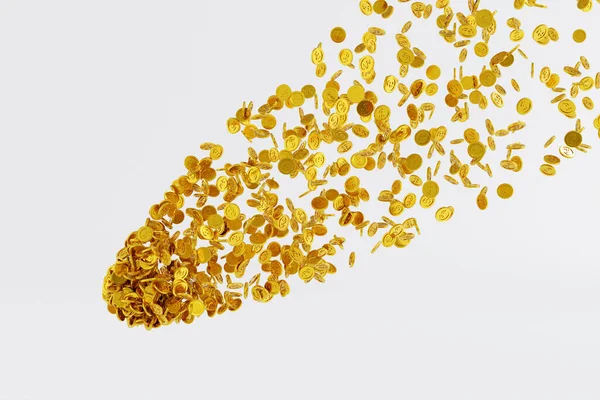 Gold Coin Comet Falling Used Decrease Bearish Market Jackpot Target — Foto Stock