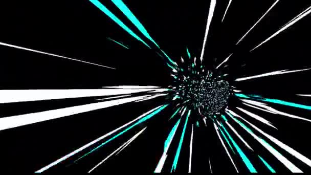 Flying Sci Tunnel Glowing Neon Light Loop Motion Graphic Technology — Video Stock