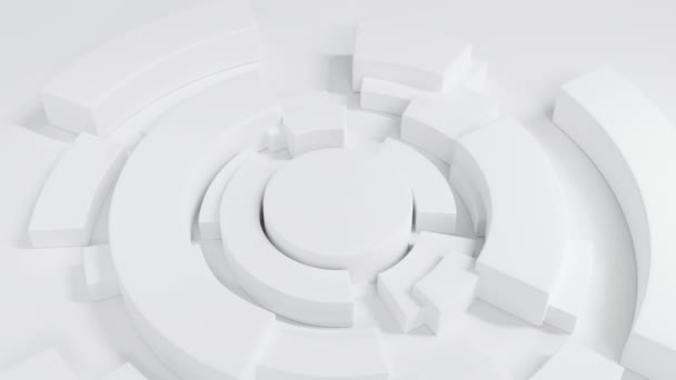 Witte Eenvoudige Achtergrond Cilinder Vorm Ring Draaien Rond Rendering Lus — Stockvideo