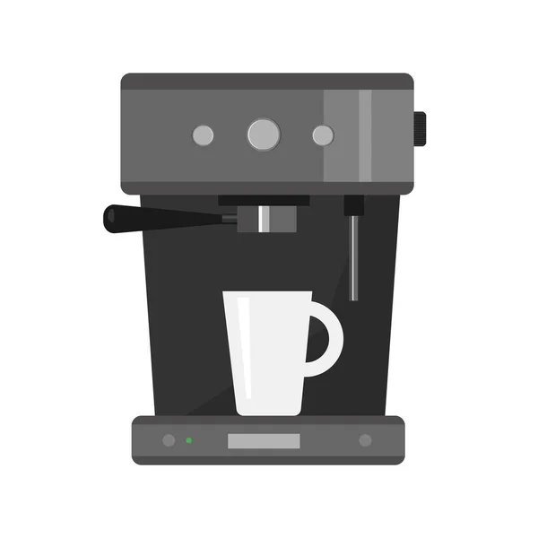 Vector Graphic Coffee Machine White Background Kitchen Applience Ofice Equipment — Stock Vector