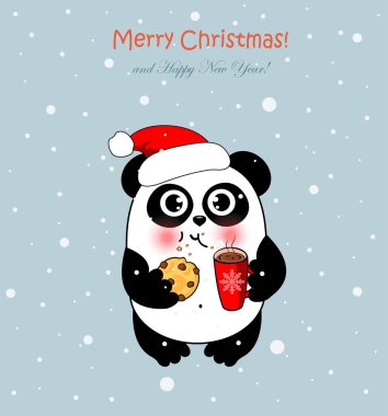 Noel Baba kurabiye yer ve süt içer. Tasarımın için komik bir karakter.