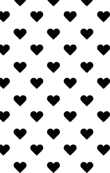 Простой Графический Узор Черными Сердцами Белом Фоне Отличный Элемент Вашего — стоковый вектор