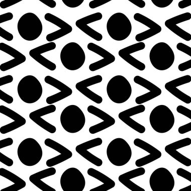 Siyah beyaz noktalı ve şekilli sembol çizimleri. Tasarımınız için harika bir element.