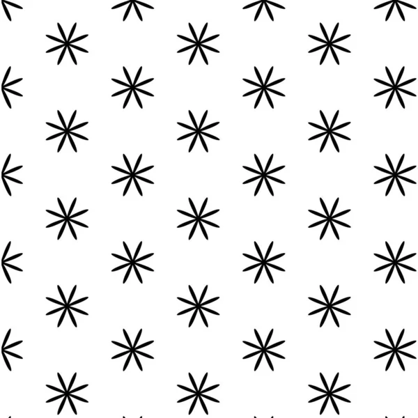 stock vector Symple graphic pattern with black abstract flowers on white background. Great element for your design.