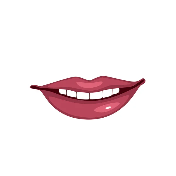 Wektor Realistyczne Usta Uśmiech Białym Tle Świetny Element Dla Twojego — Wektor stockowy