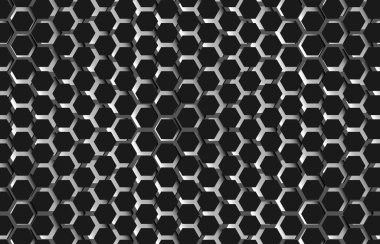 Altıgenli güzel soyut bir arkaplan. Siyah ve gri renkler. Geometrik doku. Tasarımınız için harika bir element.